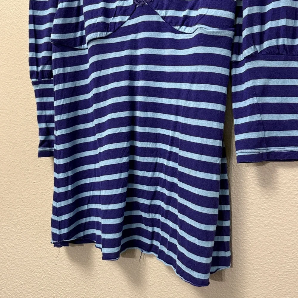 Vintage Free People V-Neck Striped Top